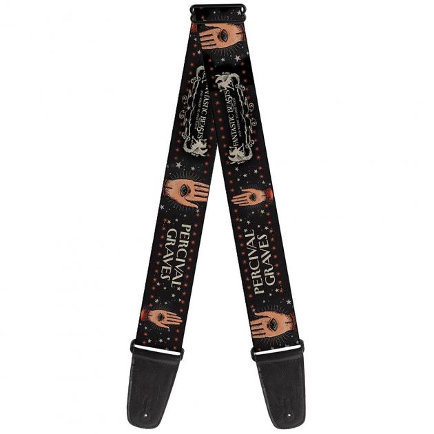Guitar Strap - FANTASTIC BEASTS PERCIVAL GRAVES/Eye in Hand Icon Charcoal/Red/White