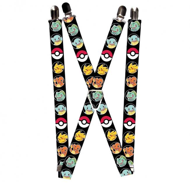 Suspenders - 1.0" - Pikachu/Charmander/Bulbasaur/Squirtle/Poke