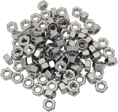 DRAG SPECIALTIES 1/4"-20 Chrome Hex Nut MPB168