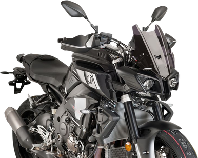 PUIG HI-TECH PARTS Race Windscreen - Dark Smoke - MT10 8917F