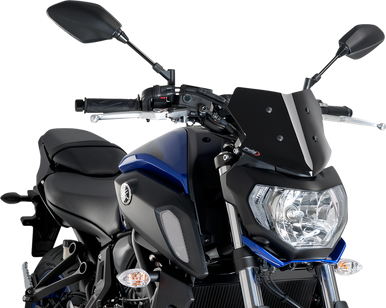 PUIG HI-TECH PARTS Naked Sport Windscreen - Black - Yamaha 9666N
