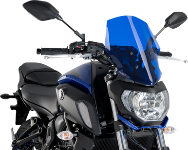 PUIG HI-TECH PARTS Naked Touring Windscreen - Blue - Yamaha 9667A