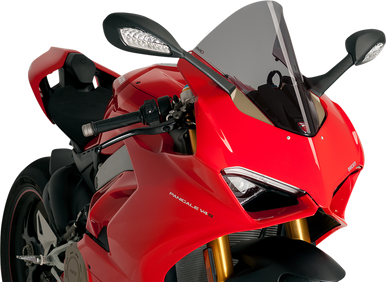 PUIG HI-TECH PARTS Race Windscreen - Dark Smoke - Ducati 9690F