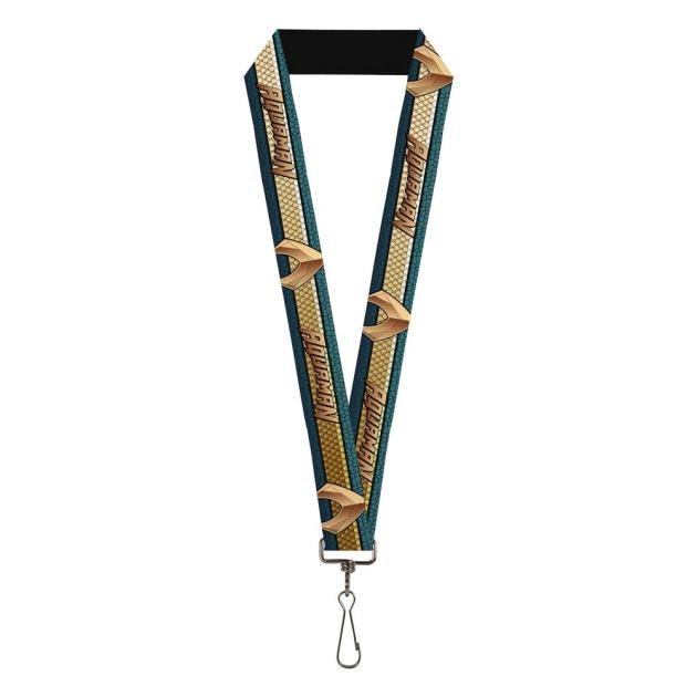 Lanyard - 1.0" - AQUAMAN 2017 Icon/Scales Stripe Blues/Golds