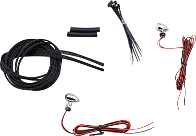 CUSTOM DYNAMICS Micro Turn Signals - Red -Chrome CD-MICRO-R-C