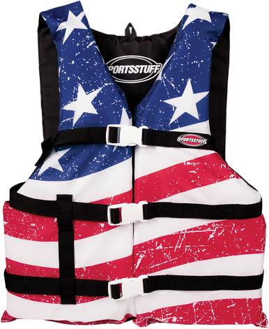 AIRHEAD SPORTS GROUP Stars & Stripes PFD Vest - Red/White/Blue - Large 30098-16-A-US