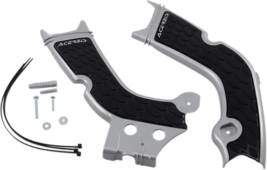 ACERBIS X-Grip Frame Guards - Silver/Black - CRF 2736331015