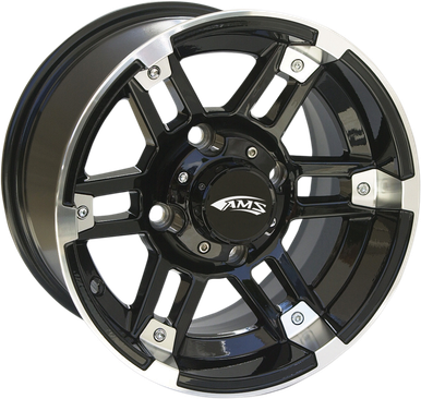 AMS Wheel - Front/Rear - Machined Black - 12x7 - 4/4 - 3+4 0230-0759