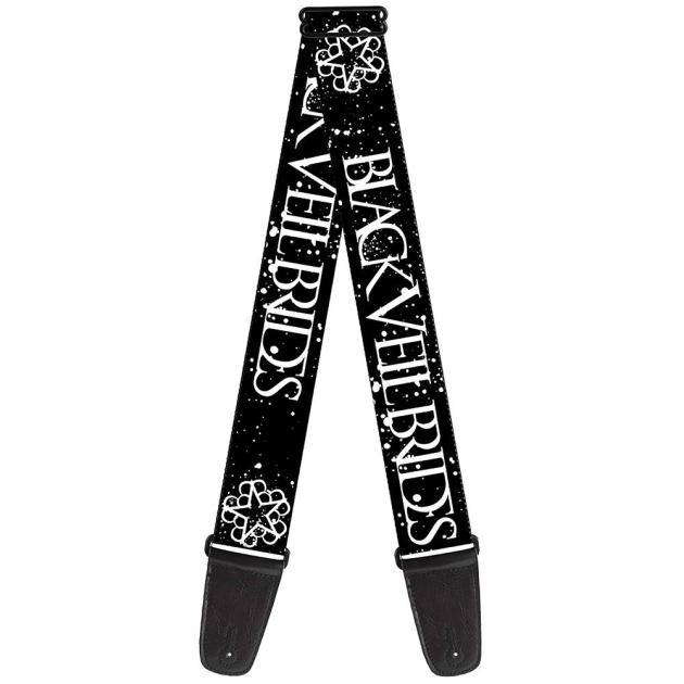 Guitar Strap - BLACK VEIL BRIDES w/BVB Star Logo Black/White