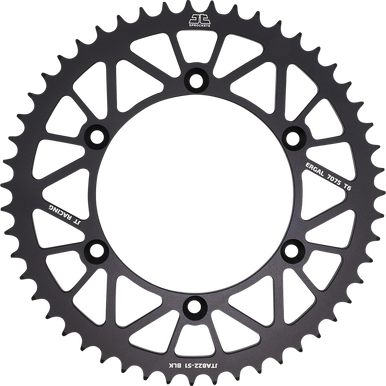 JT SPROCKETS Rear Sprocket - 520 - Black - 51 Tooth JTA822.51BLK