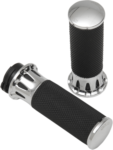 ARLEN NESS Grips - Deep Cut - Cable - Chrome 07-316