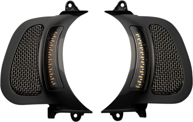 CUSTOM DYNAMICS LED Vent Insert - Amber/White - Black w/ Stainless Mesh CD-RG-V-AW2-B
