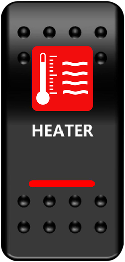 MOOSE UTILITY Rocker Switch - Heater - Red HTR-PWR-R