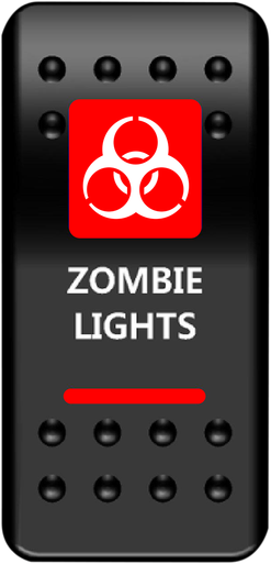 MOOSE UTILITY Rocker Switch - Zombie Lights - Red ZMB-PWR-R