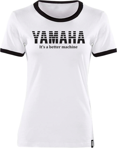 YAMAHA APPAREL Women's Yamaha Vintage T-Shirt - White/Black - Large NP21S-L1793-L