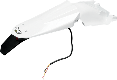 UFO Enduro Rear Fender - W/Light - White HU03333-041