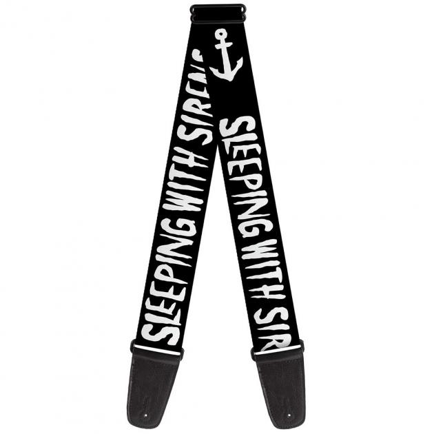 Guitar Strap - SLEEPING WITH SIRENS/Side Anchor Black/White