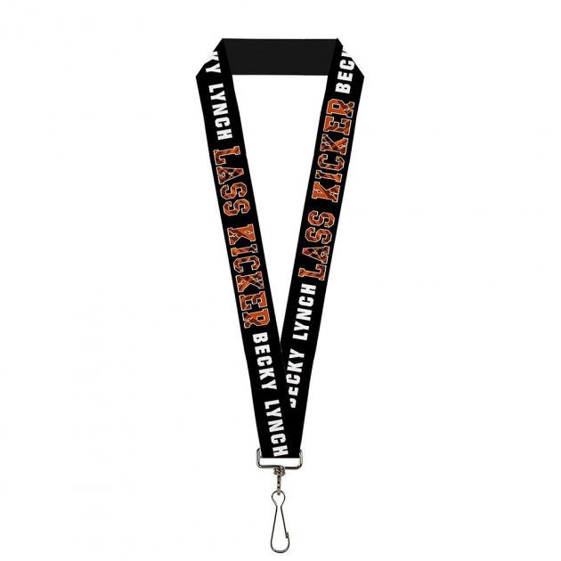 Lanyard - 1.0" -LASS KICKER-BECKY LYNCH Full Color Black/White/Buffalo Plaid Red