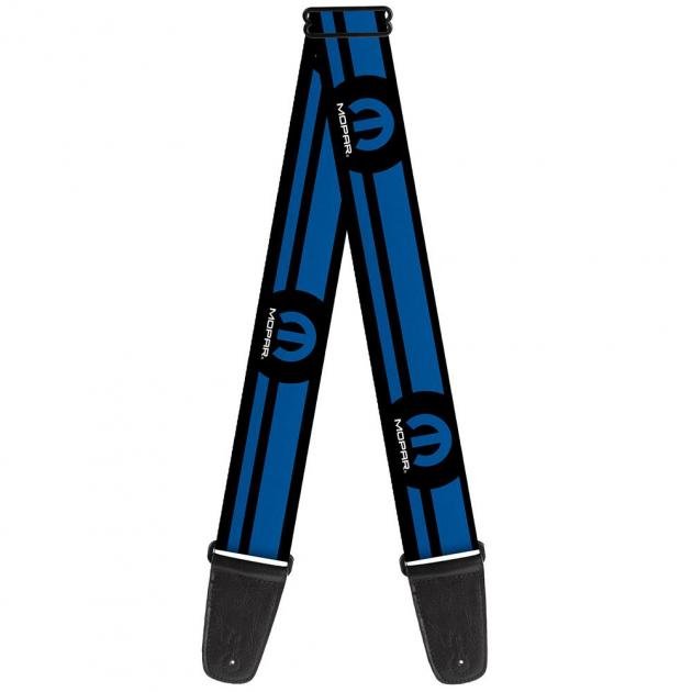Guitar Strap - MOPAR Logo/Stripe Black/Blue
