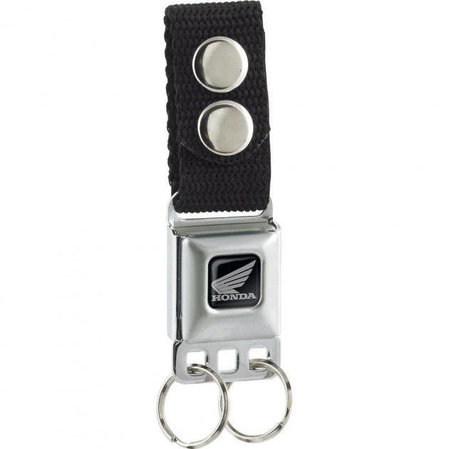 Keychain - HONDA Motorcycle Logo Black/Silver - Black