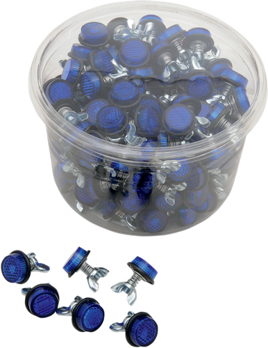 CHRIS PRODUCTS License Plate Reflectors - 150ct Tub - Blue CH150B