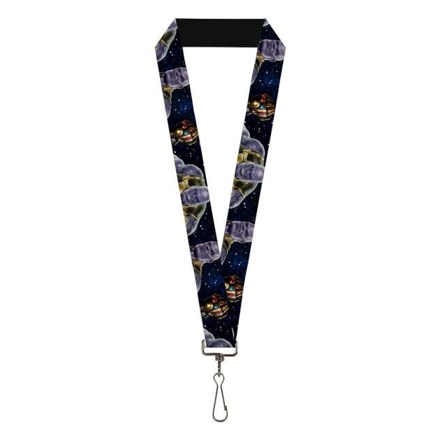 AVENGERS: INFINITY WAR Lanyard - 1.0" - Infinity War Thanos 2-Pose/Infinity Gauntlet Galaxy Blues/White