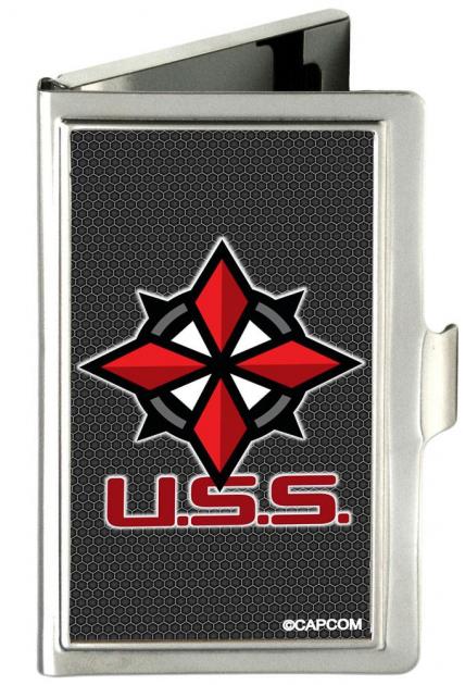 Business Card Holder - SMALL - Resident Evil U.S.S. Logo Honeycomb Gray/Black/Red/White