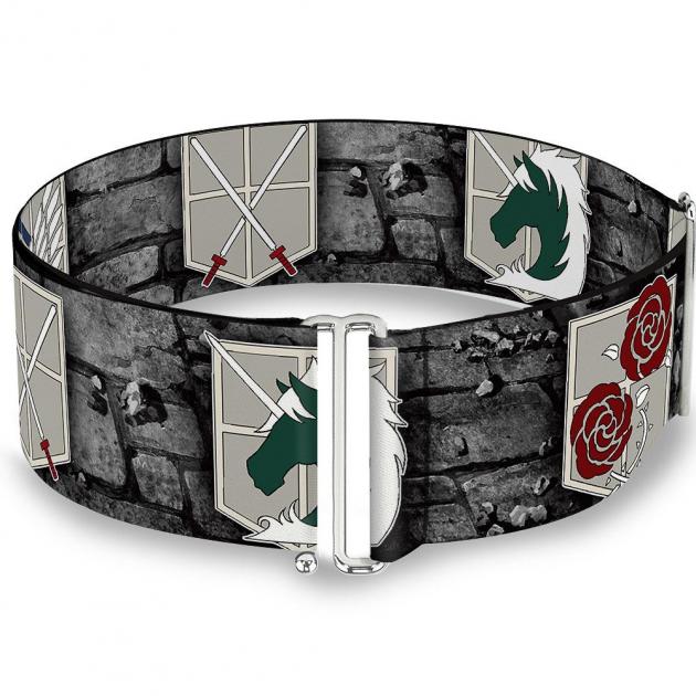 Cinch Waist Belt - Attack on Titan Military Logos/Castle Wall - ONE SIZE