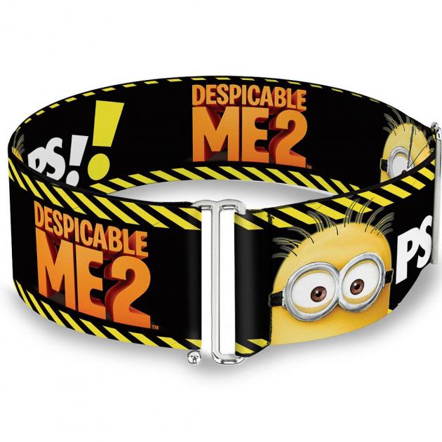 Cinch Waist Belt - DESPICABLE ME 2 Minion Hazard OOPS! Black/Yellow - ONE SIZE