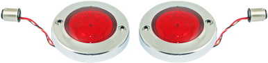 CUSTOM DYNAMICS LED Flat Turn Signals - 1156 - Chrome - Red Lens PB-FB-R-1156CR