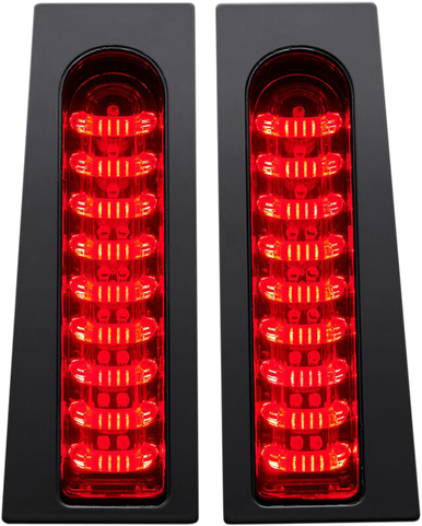 CUSTOM DYNAMICS Saddlebag Lights -Red - Gloss Black PB-FILL-R-B