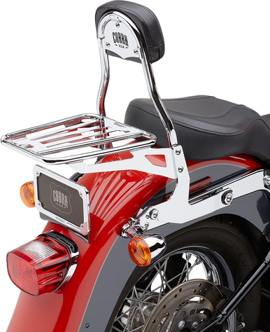 COBRA Backrest Kit - 14" - Chrome - Softail 602-2001