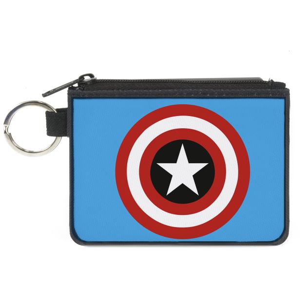 MARVEL COMICSCanvas Zipper Wallet - MINI X-SMALL - Captain America Shield Blue