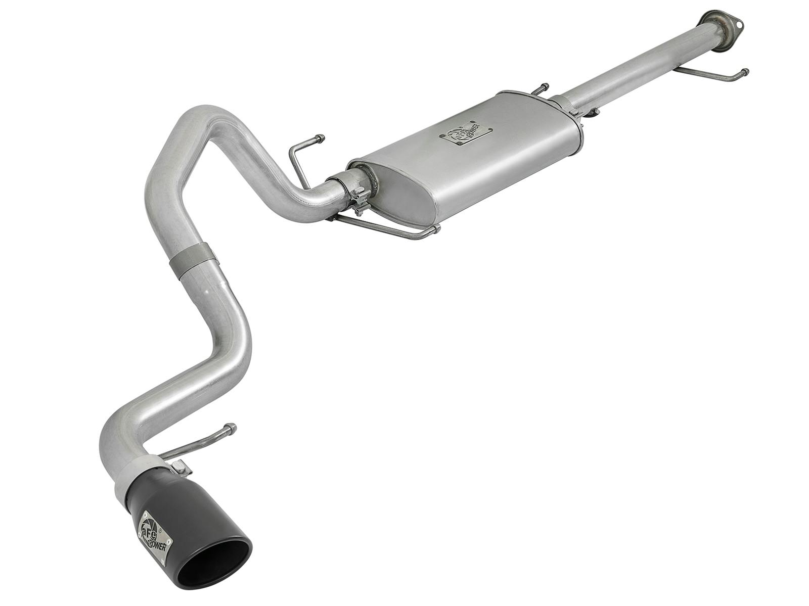 AFE 49-06039-B Scorpion 2-1/2 IN Aluminized Steel Cat-Back Exhaust System w/ Black Tip