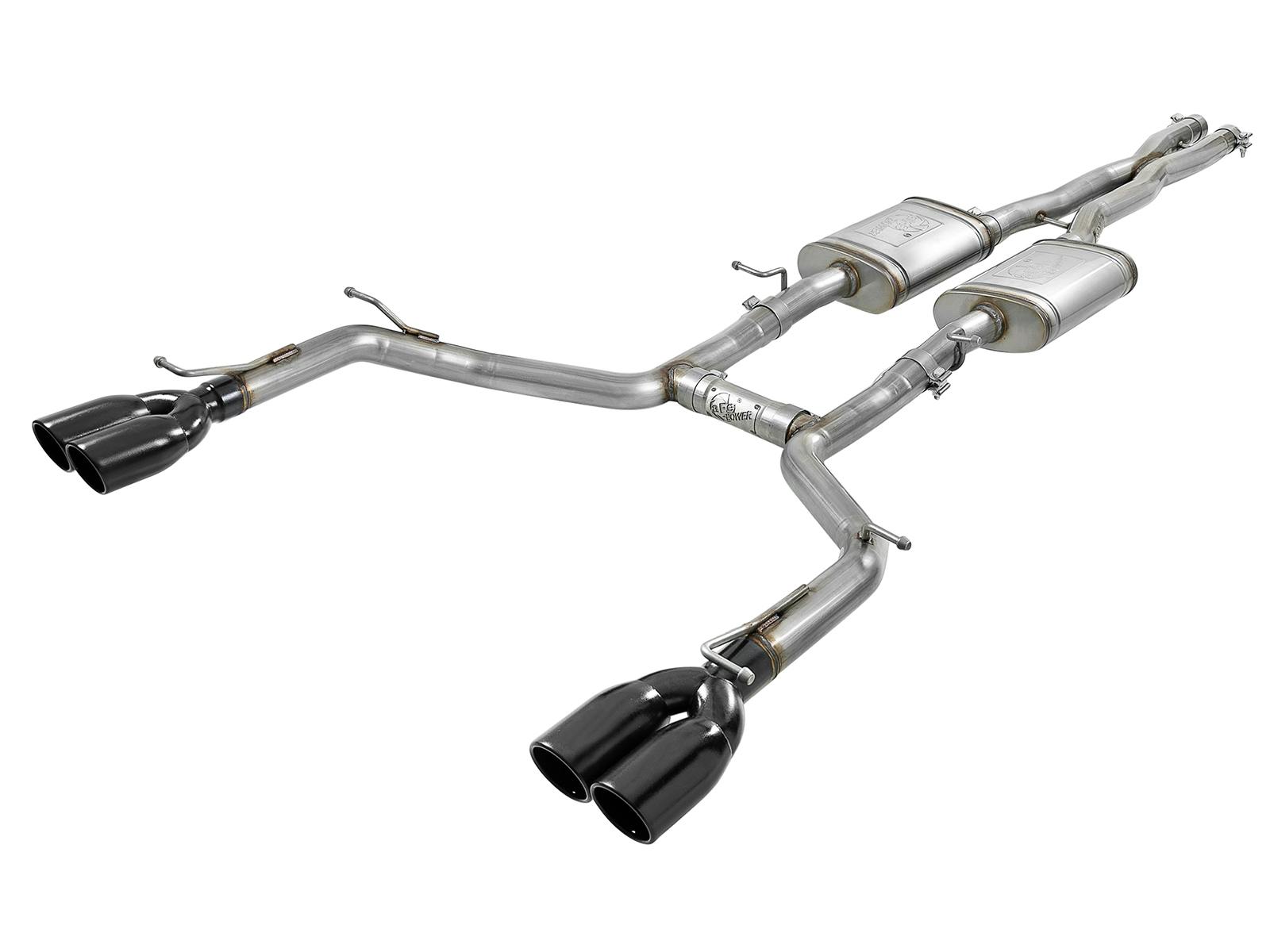 AFE 49-32067-B MACH Force-Xp 2-1/2 IN 304 Stainless Steel Cat-Back Exhaust System w/ Black Ti