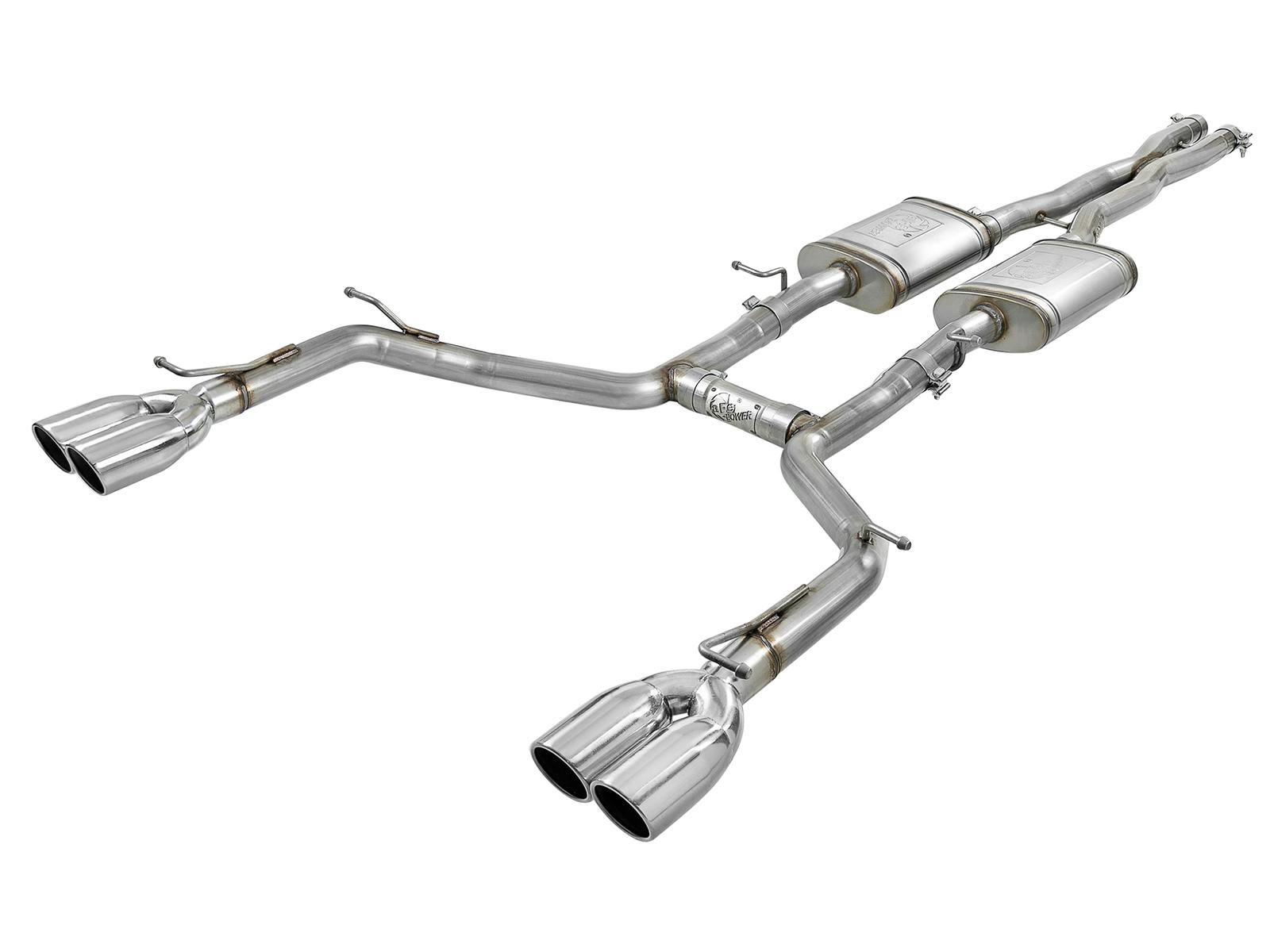 AFE 49-32067-P MACH Force-Xp 2-1/2 IN 304 Stainless Steel Cat-Back Exhaust w/ Polished Tips