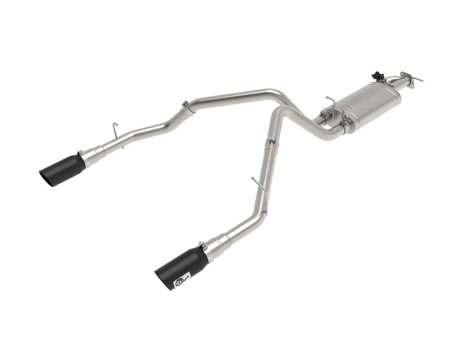 AFE 49-32081-B Gemini XV 3 IN 304 Stainless Steel Cat-Back Exhaust System w/ Cut-Out Black