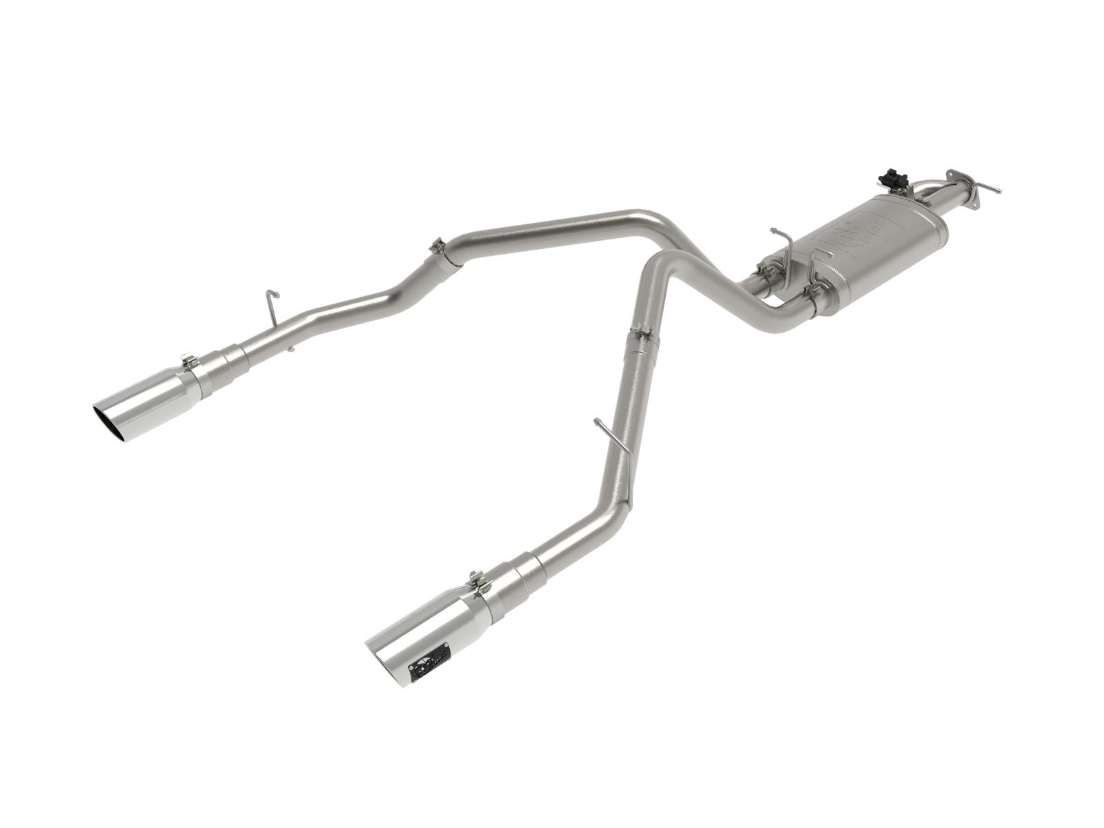 AFE 49-32081-P Gemini XV 3 IN 304 Stainless Steel Cat-Back Exhaust System w/ Cut-Out Polished