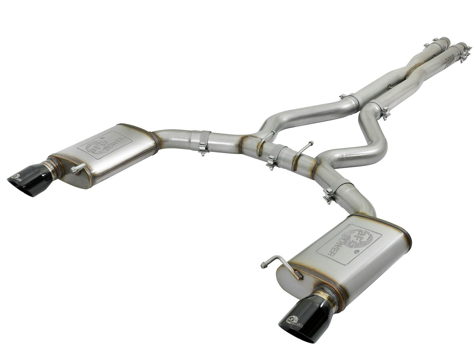 AFE 49-33072-1B MACH Force-Xp 3 IN 304 Stainless Steel Cat-Back Exhaust System w/Black Tip