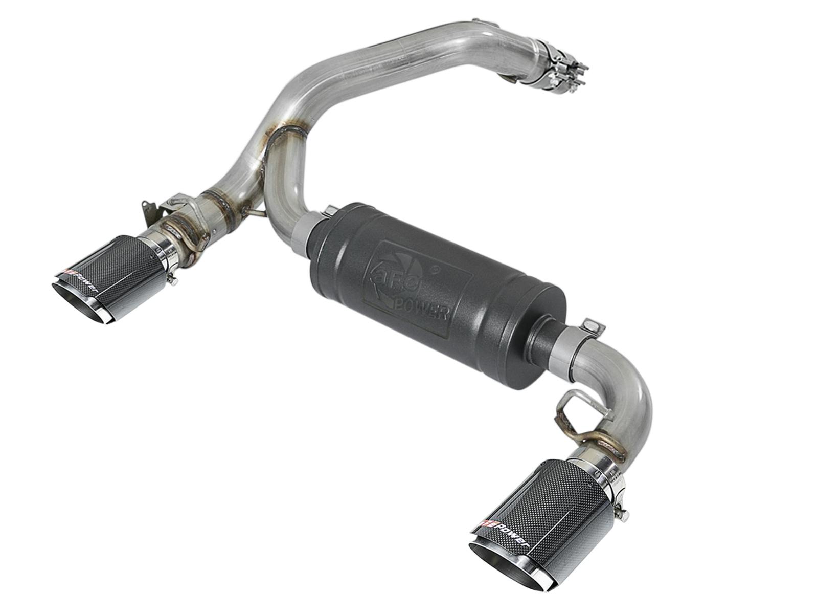 AFE 49-33104-C Takeda 3 IN 304 Stainless Steel Axle-Back Exhaust System w/ Carbon Fiber Tip