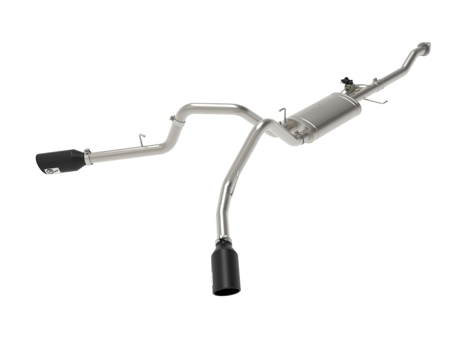AFE 49-33123-B Gemini XV 3 IN 304 Stainless Steel Cat-Back Exhaust System w/ Cut-Out Black