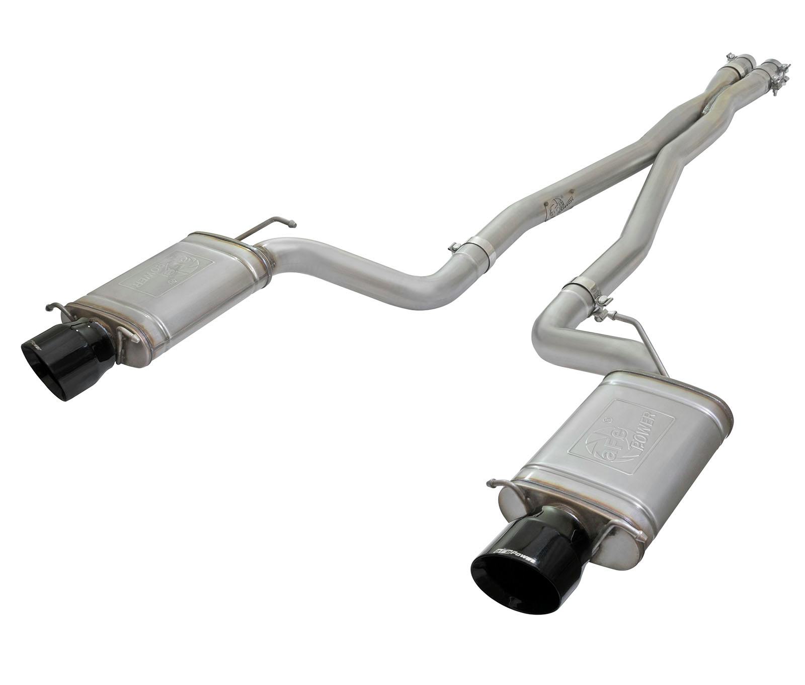 AFE 49-34063-B MACH Force-Xp 3 IN 304 Stainless Steel Cat-Back Exhaust System w/Black Tip