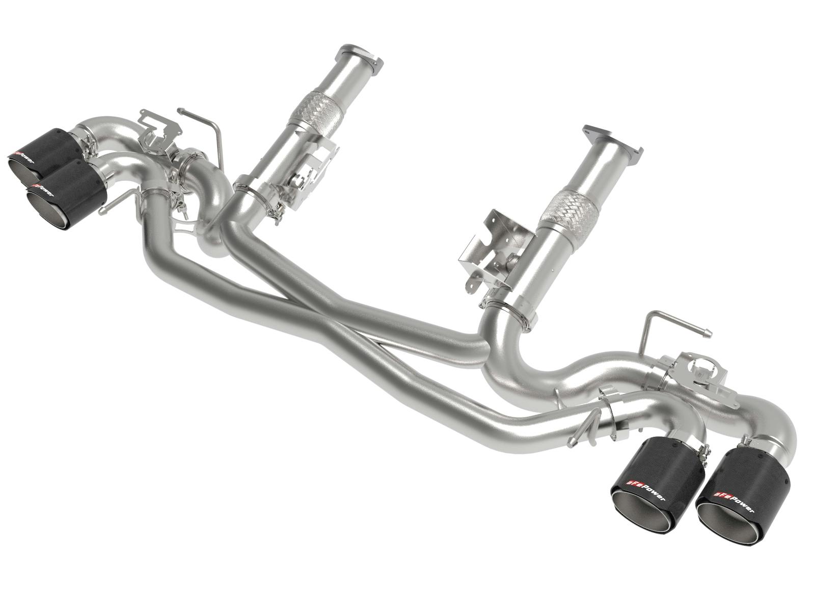 AFE 49-34124NM-C MACH Force-Xp 304 Stainless Steel Cat-Back Exhaust w/o Muffler Carbon (w/ NPP)