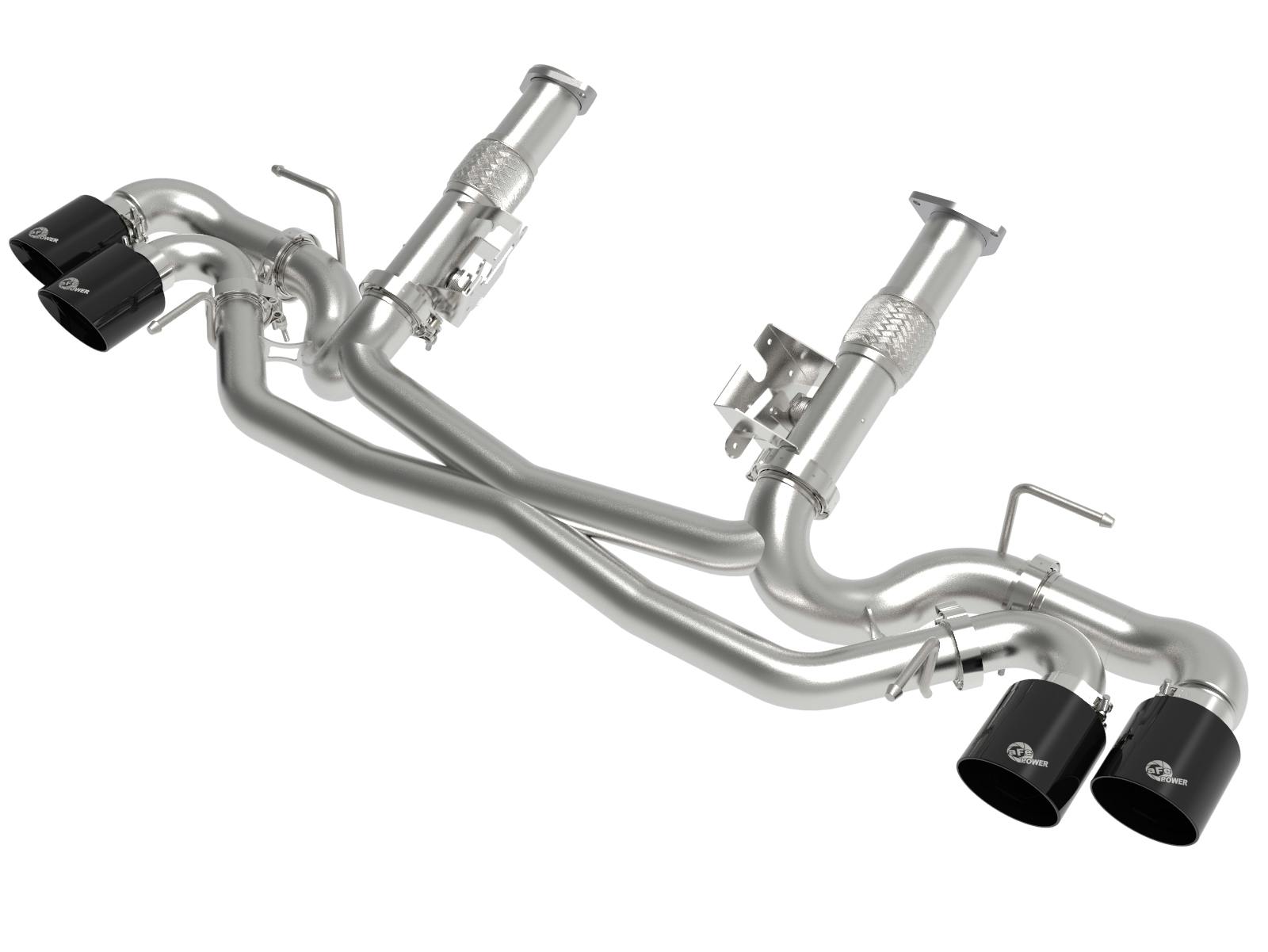 AFE 49-34127NM-B MACH Force-Xp 304 Stainless Steel Cat-Back Exhaust w/o Muffler Black (No NPP)
