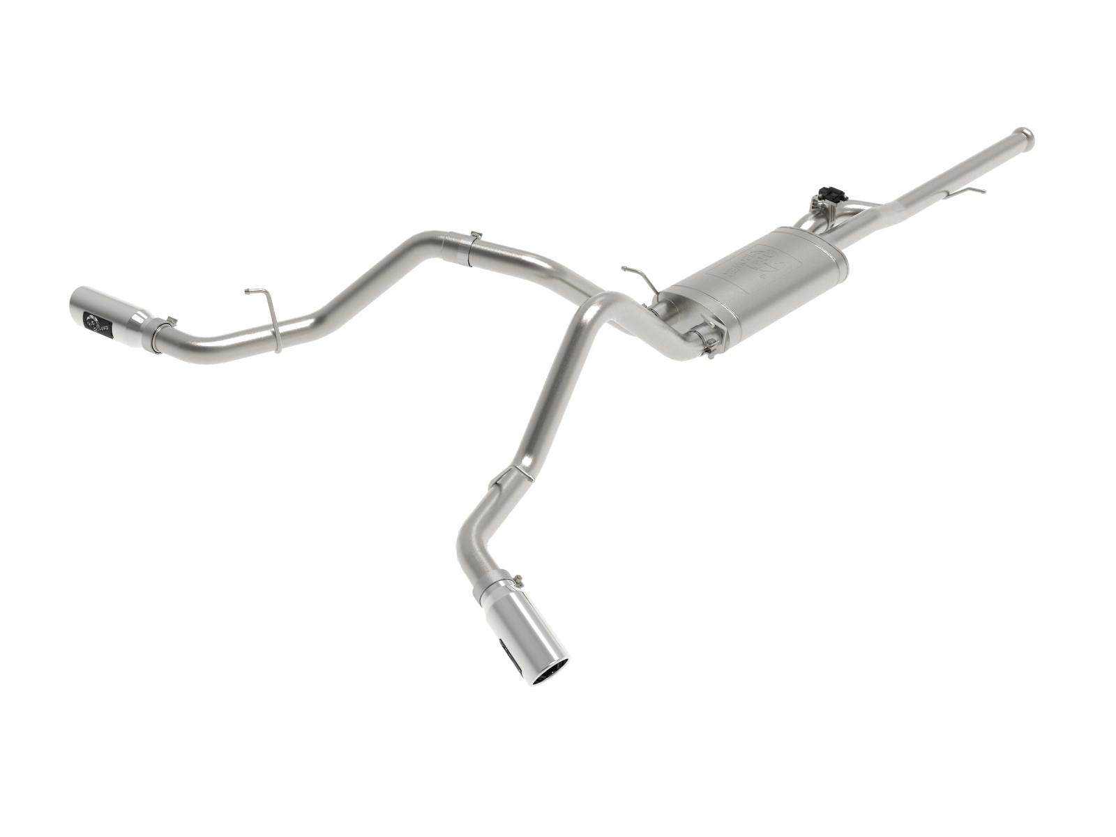 AFE 49-34132-P Gemini XV 3 IN 304 Stainless Steel Cat-Back Exhaust System w/ Cut-Out Polished