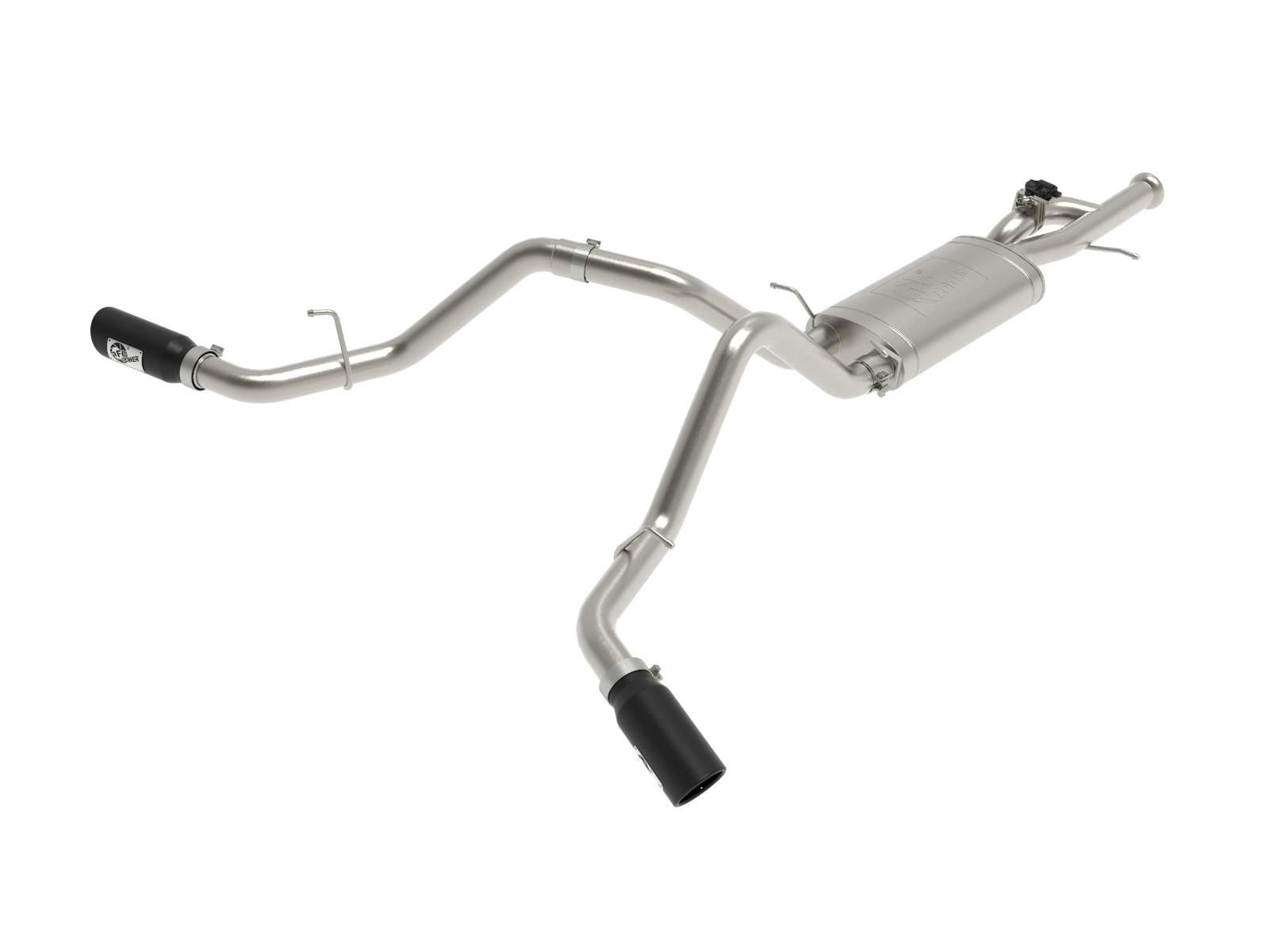 AFE 49-34133-B Gemini XV 3 IN 304 Stainless Steel Cat-Back Exhaust System w/ Cut-Out Black