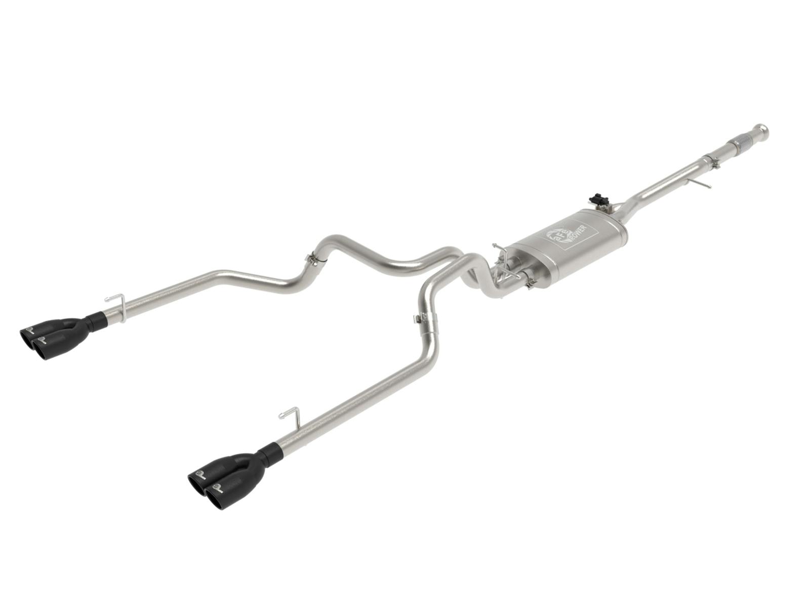 AFE 49-34139-B Gemini XV 3 IN 304 Stainless Steel Cat-Back Exhaust System w/ Cut-Out Black