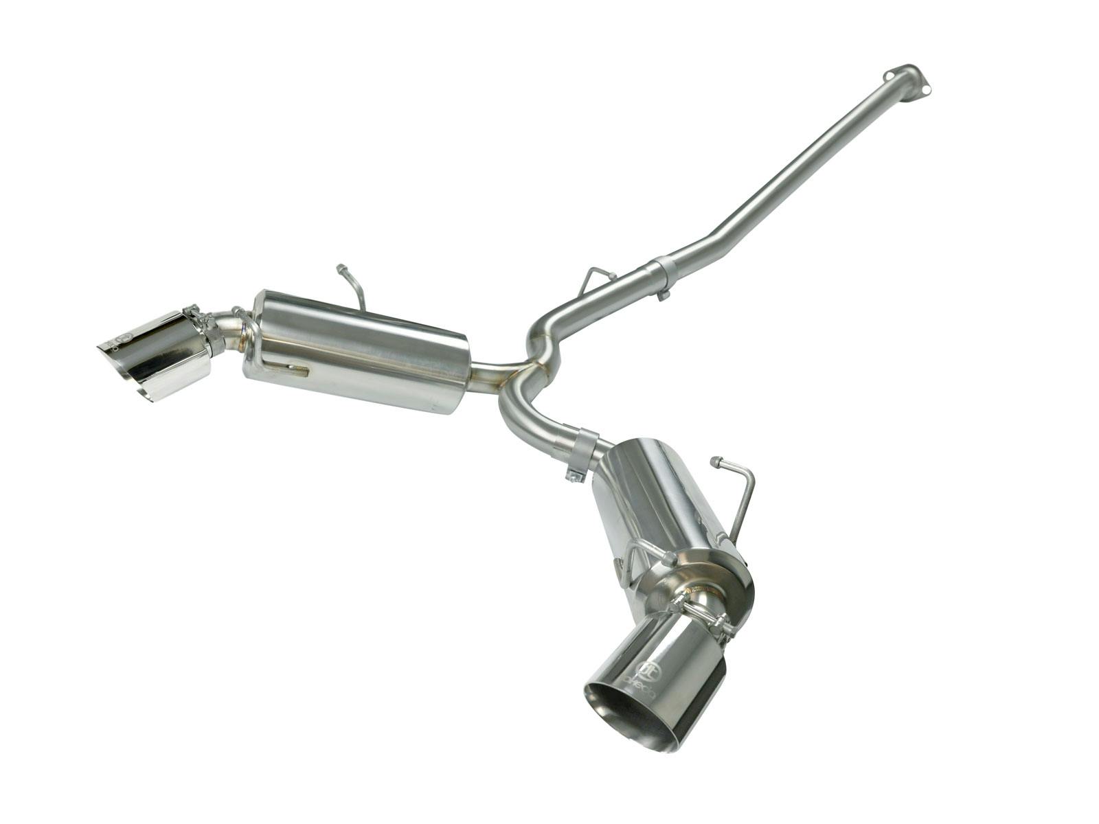 AFE 49-36023-1P Takeda 2-1/2 IN 304 Stainless Steel Cat-Back Exhaust System w/Polished Tip