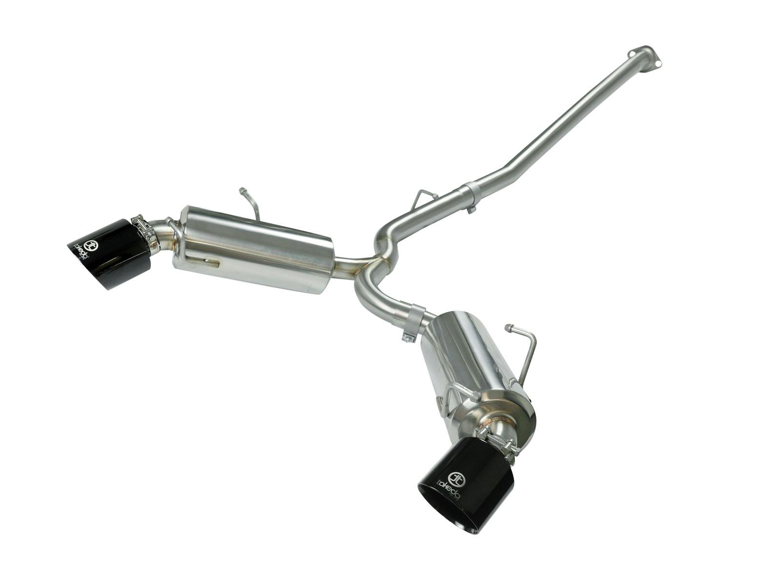 AFE 49-36023-B Takeda 2-1/2 IN 304 Stainless Steel Cat-Back Exhaust System w/Black Tip