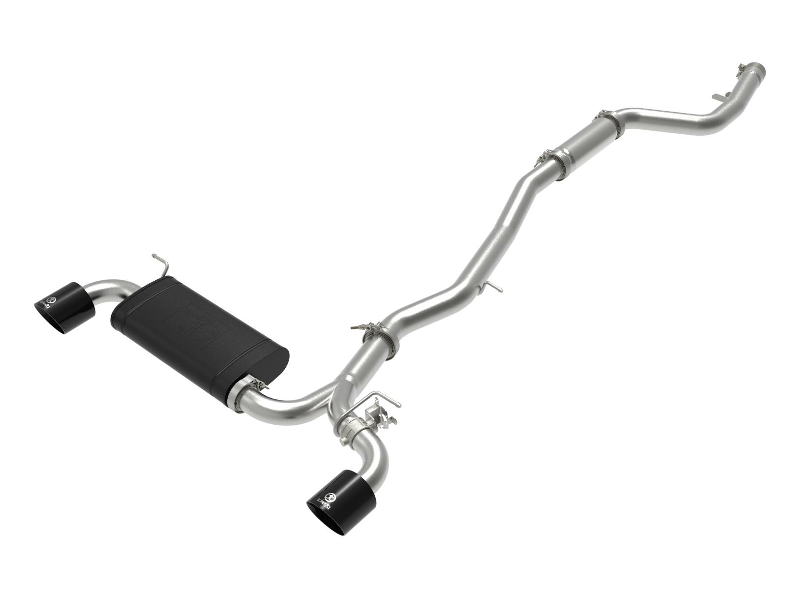 AFE 49-36043-B Takeda 3 IN to 2-1/2 IN 304 Stainless Steel Cat-Back Exhaust System w/ Black T
